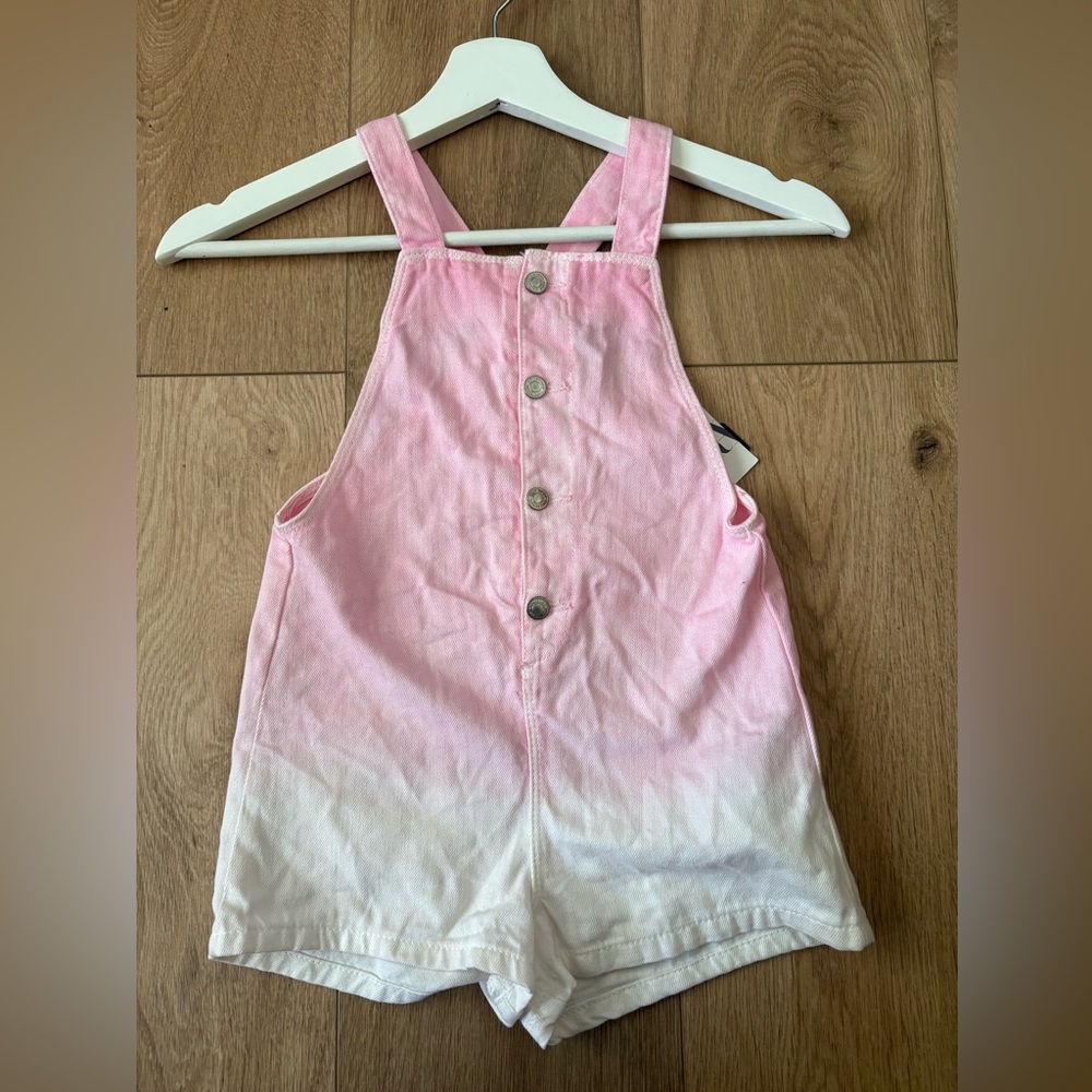 Zara Pink and White Ombré Overalls